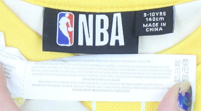 Boys UK Size 9-10 Years NBA Yellow BasicJersey T-Shirt