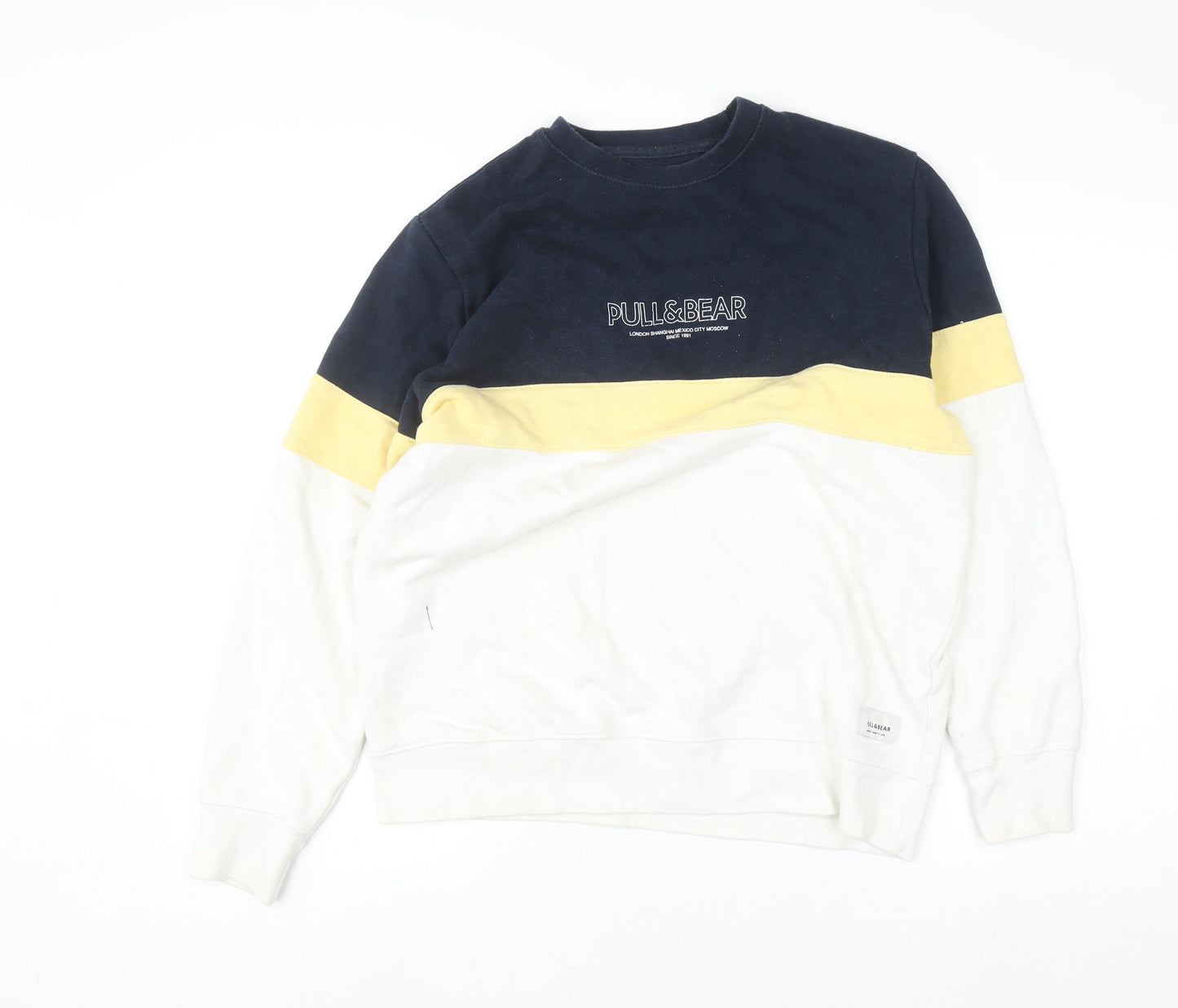 Mens UK Size S Pull & Bear Multicoloured Pullover Jumper