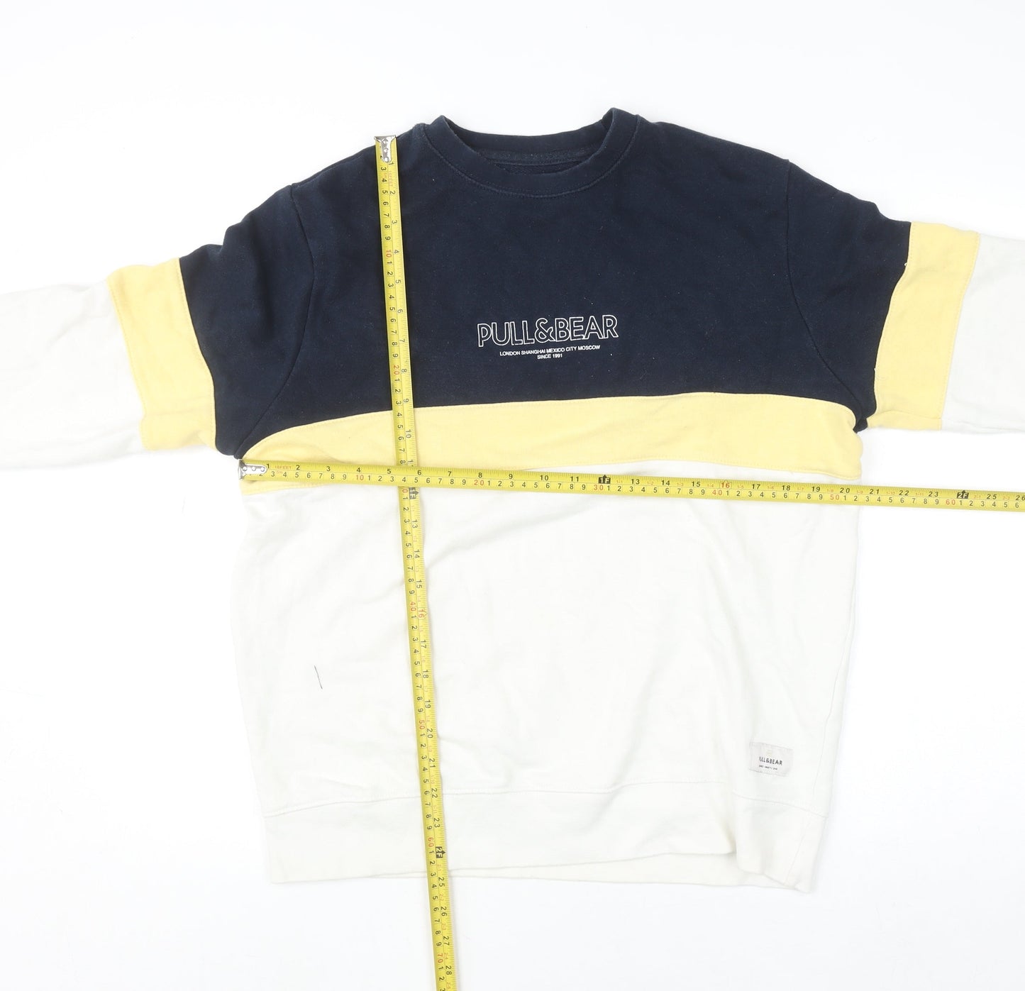 Mens UK Size S Pull & Bear Multicoloured Pullover Jumper