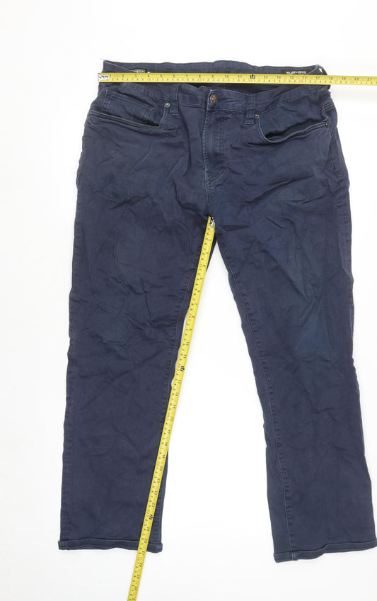 Mens UK Size L Buffalo David Bitton Regular Fit Straight Blue Jeans