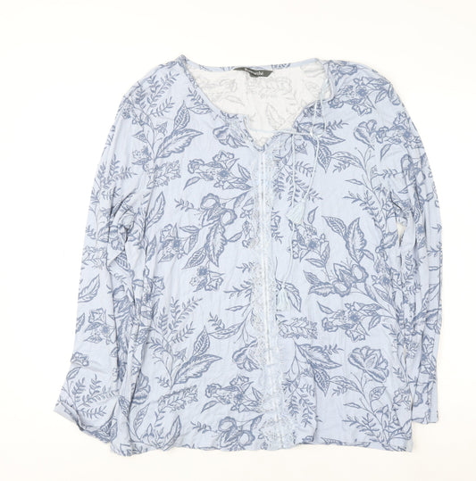 Womens UK Size 18 Bonmarché Blue Tunic Blouse