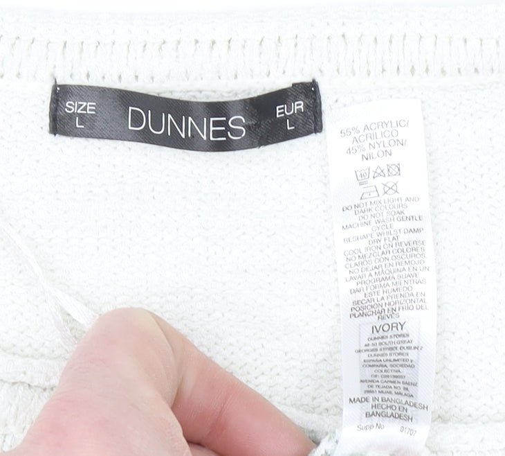 Womens UK Size L Dunnes Ivory Pullover Jumper
