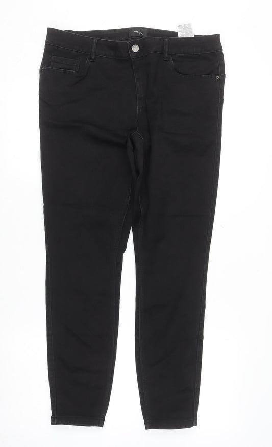 Womens UK Size XL VERO MODA Slim Fit Skinny Black Jeans
