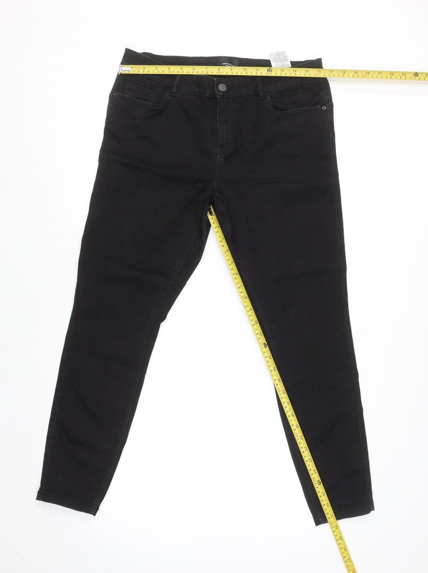 Womens UK Size XL VERO MODA Slim Fit Skinny Black Jeans