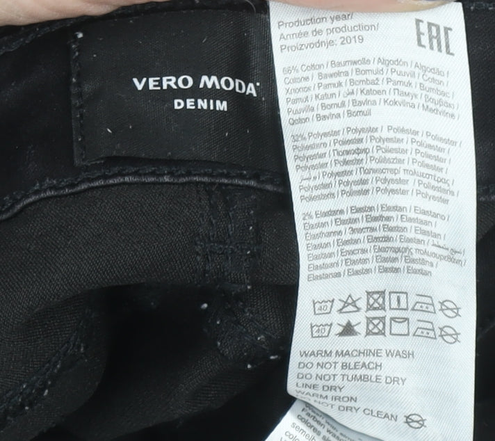 Womens UK Size XL VERO MODA Slim Fit Skinny Black Jeans