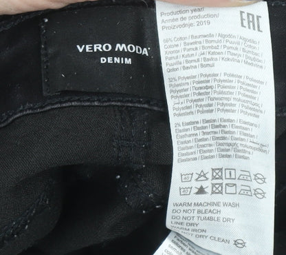 Womens UK Size XL VERO MODA Slim Fit Skinny Black Jeans