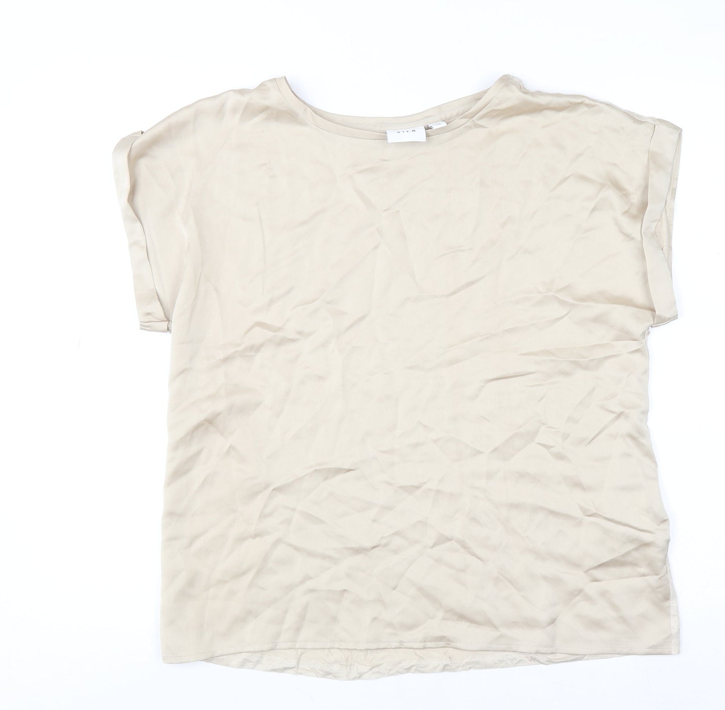 Womens UK Size 12 VILA Beige Basic Blouse