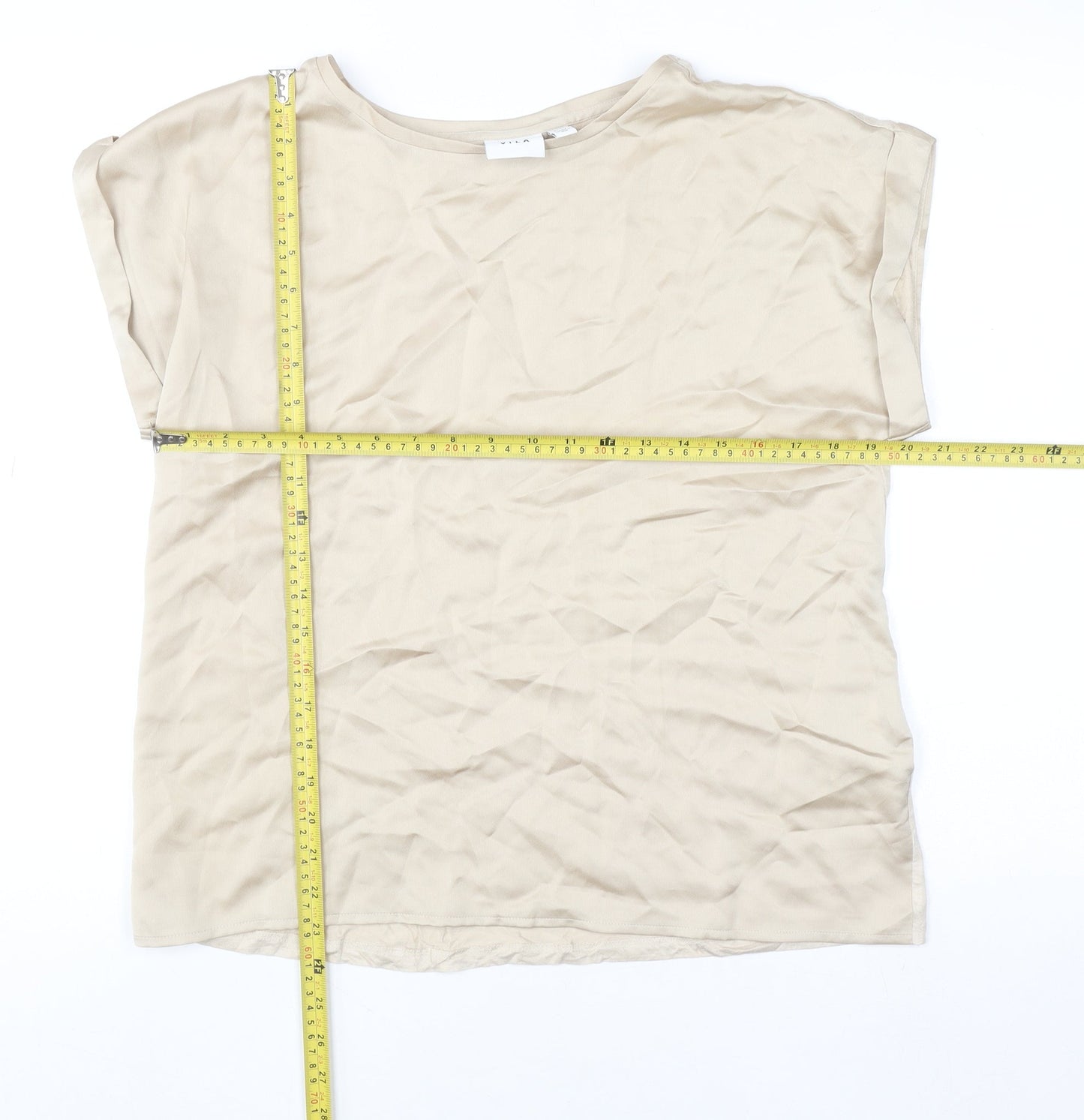Womens UK Size 12 VILA Beige Basic Blouse