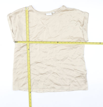 Womens UK Size 12 VILA Beige Basic Blouse