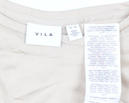 Womens UK Size 12 VILA Beige Basic Blouse