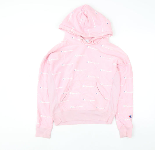 Womens UK Size S Champion Pink Pullover Hoodie