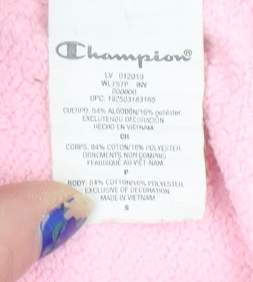 Womens UK Size S Champion Pink Pullover Hoodie