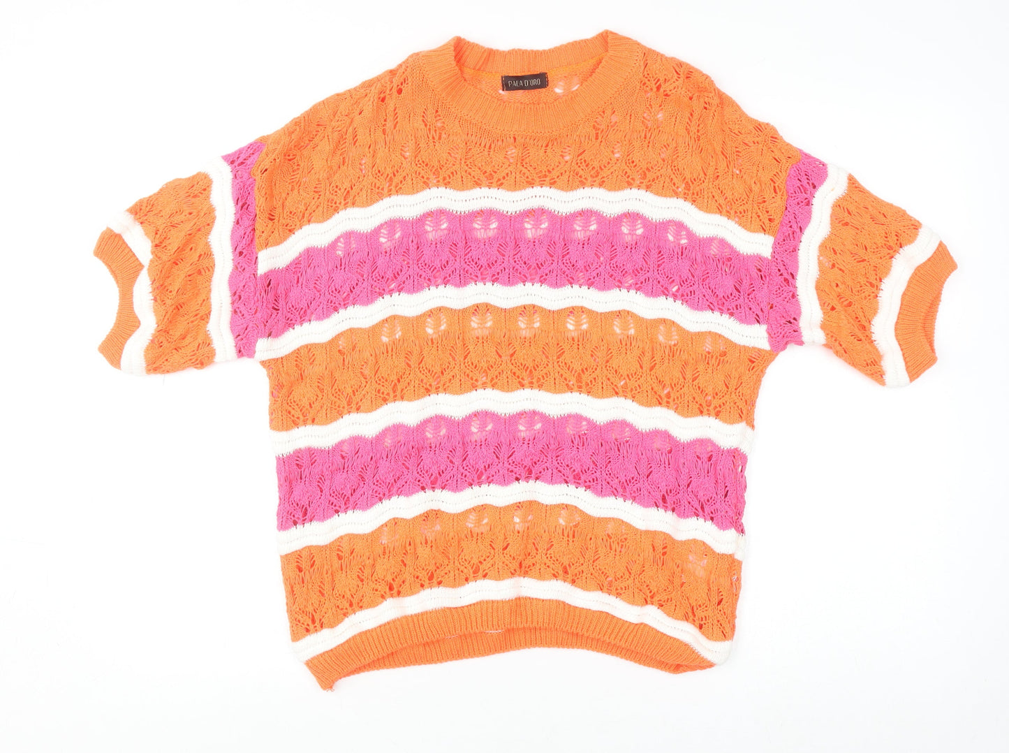 Womens UK Size L Pala D’oro Orange Pullover Jumper