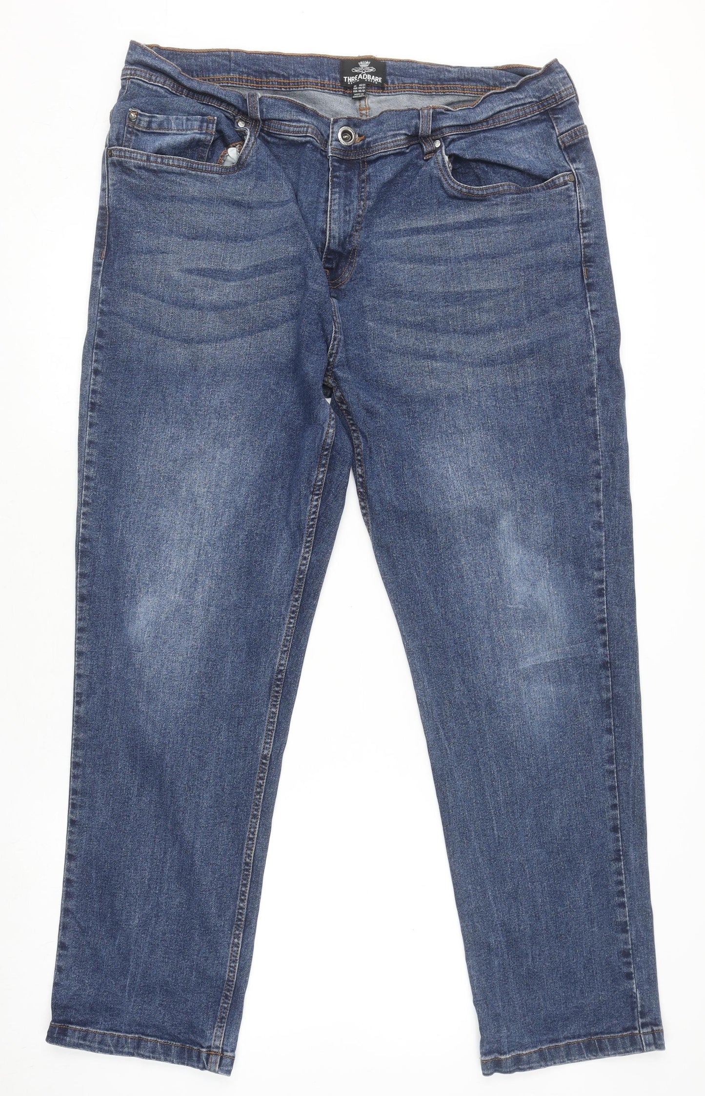 Mens UK Size 36 Threadbare Regular Fit Straight Blue Jeans