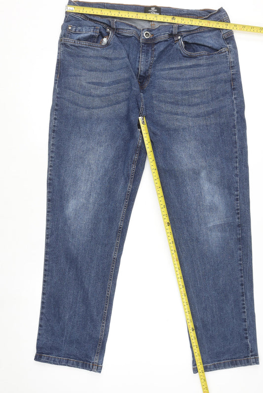 Mens UK Size 36 Threadbare Regular Fit Straight Blue Jeans