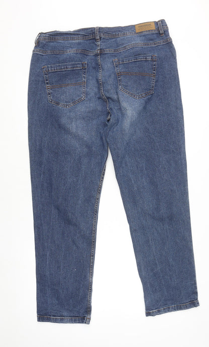 Mens UK Size 36 Threadbare Regular Fit Straight Blue Jeans