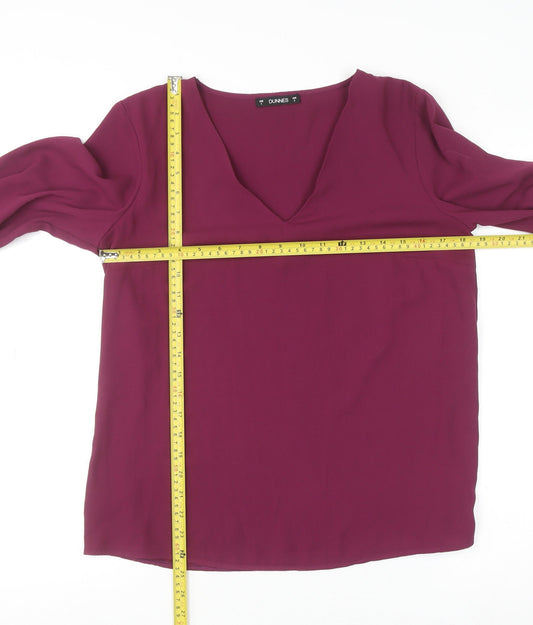 Womens UK Size S Dunnes Purple Basic Blouse