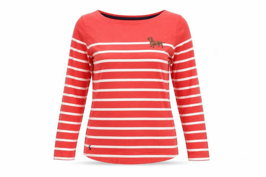 Womens UK Size 10 Joules Red Basic T-Shirt