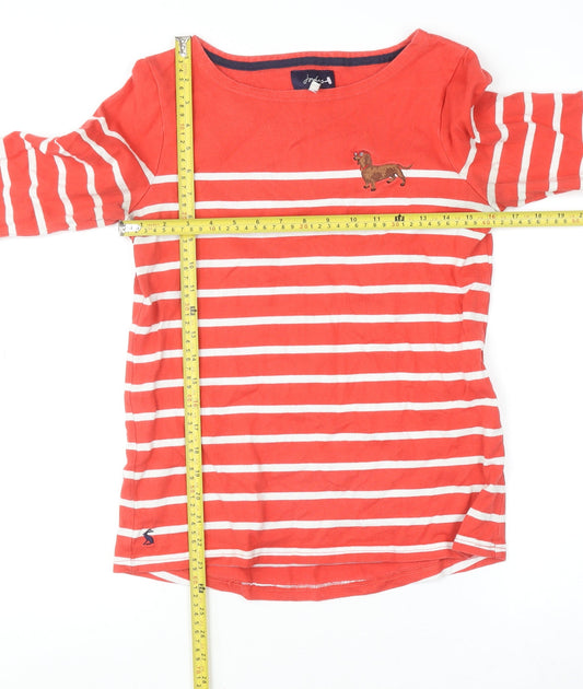 Womens UK Size 10 Joules Red Basic T-Shirt