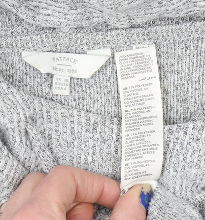 Womens UK Size 10 FatFace Grey Pullover Hoodie