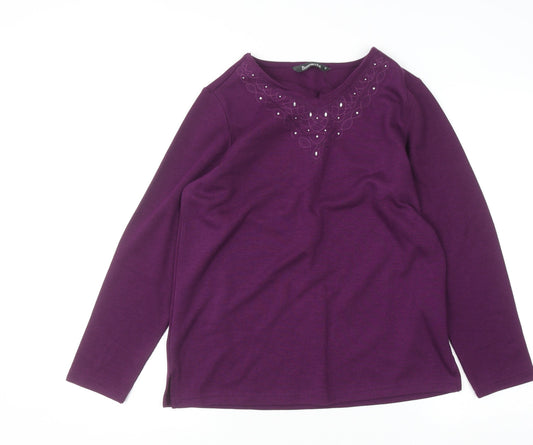 Womens UK Size S Bonmarché Purple Basic T-Shirt