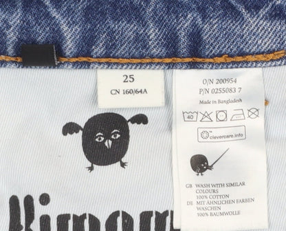 Womens UK Size 25 Monki Relaxed Fit Straight Blue Jeans