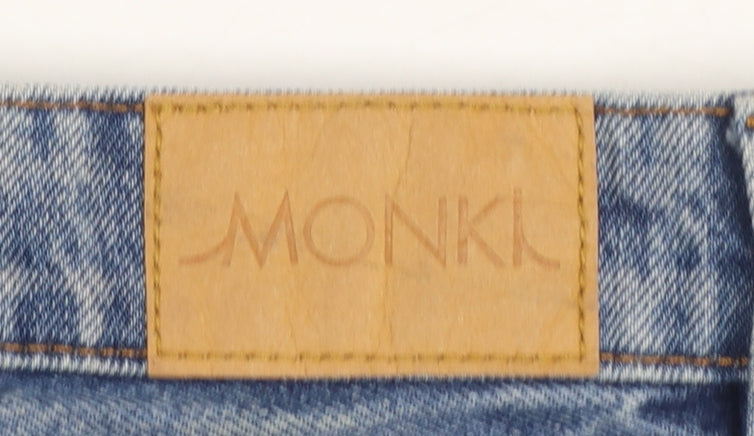 Womens UK Size 25 Monki Relaxed Fit Straight Blue Jeans