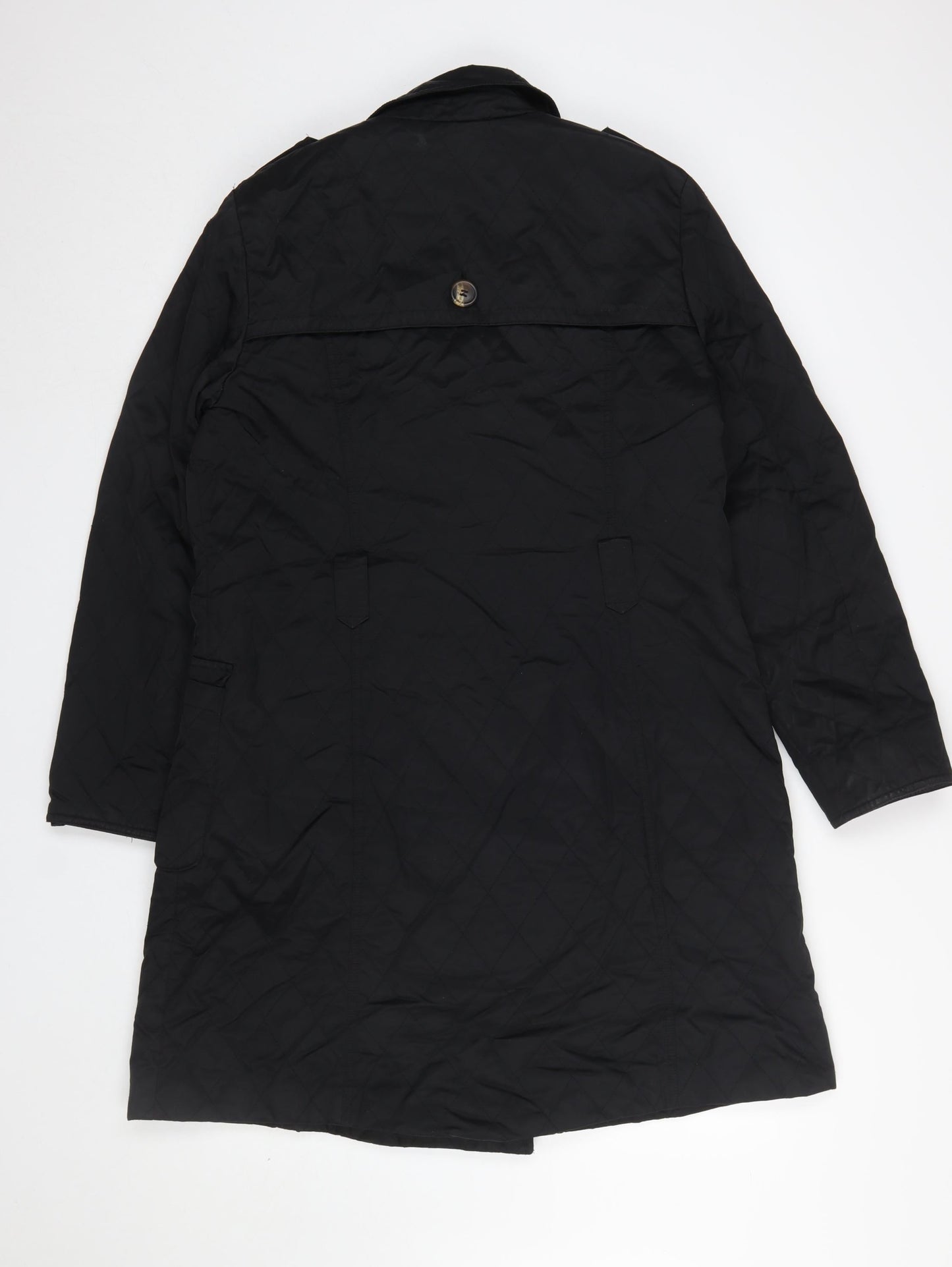 Womens UK Size 16 Marks and Spencer Black Quilted Coat