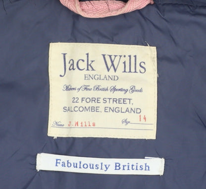 Womens UK Size 14 Jack Wills Blue Puffer Jacket