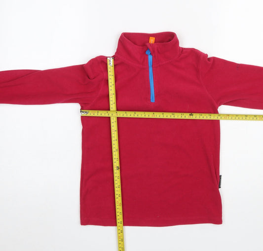 Portwest Girls Red Fleece 1/4 Zip Pullover Sweatshirt 9-10 Years