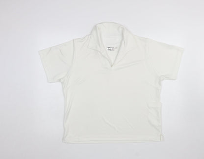 Womens UK Size L Thomas Taylor White Basic Polo