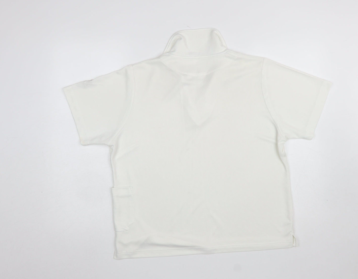 Womens UK Size L Thomas Taylor White Basic Polo