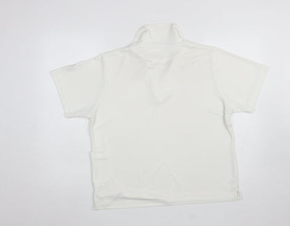 Womens UK Size L Thomas Taylor White Basic Polo