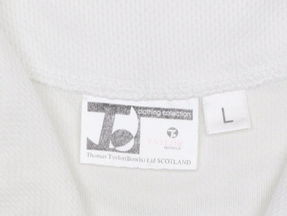 Womens UK Size L Thomas Taylor White Basic Polo
