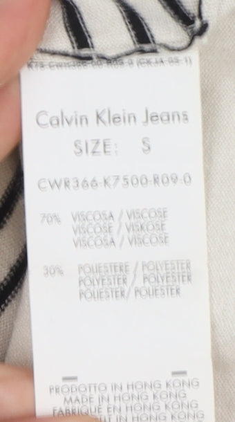 Womens UK Size S Calvin Klein Jeans Ivory Basic Blouse
