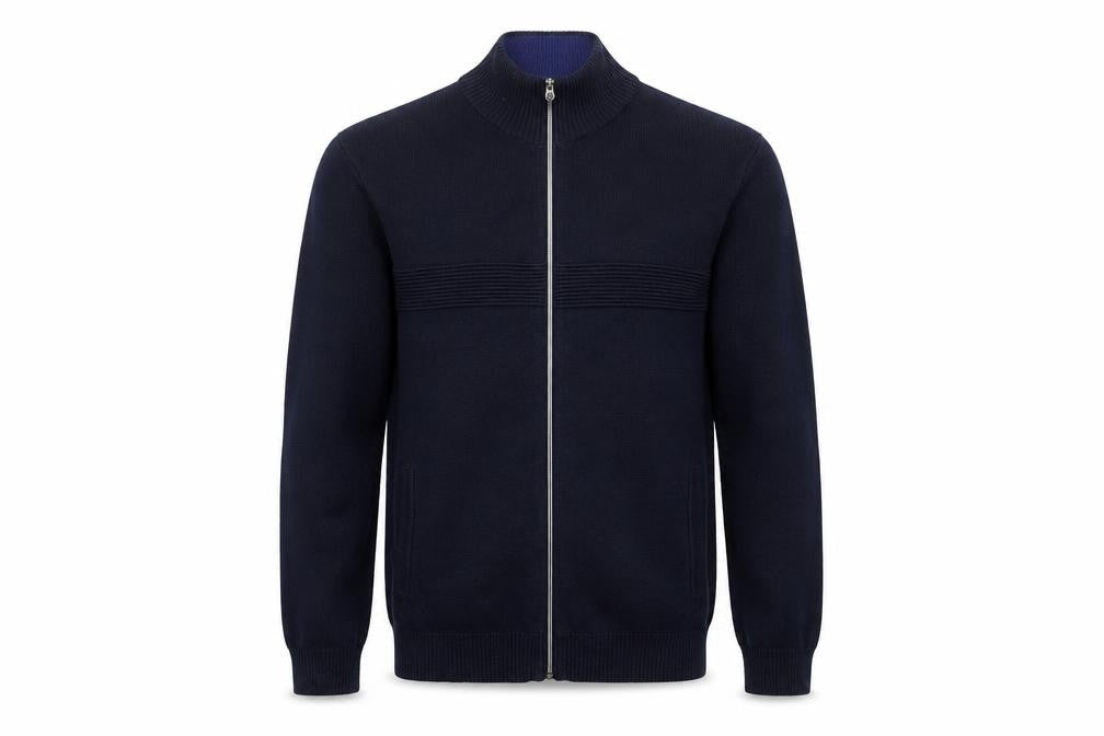 Mens UK Size M Marks and Spencer Blue Full Zip Jumper