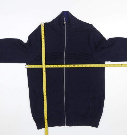 Mens UK Size M Marks and Spencer Blue Full Zip Jumper