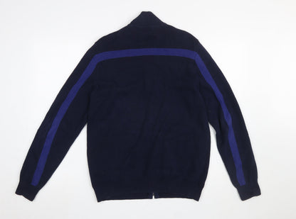 Mens UK Size M Marks and Spencer Blue Full Zip Jumper