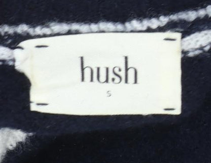 Hush Women's Black Striped Roll Neck Wool Blend Pullover Jumper Size S
