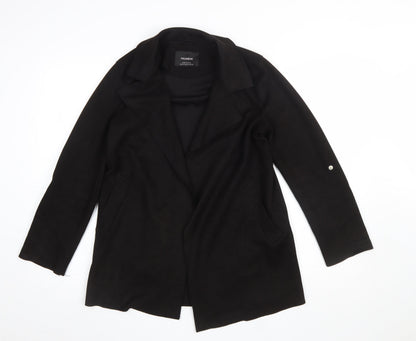 Womens UK Size XS Pull&Bear Black Overcoat