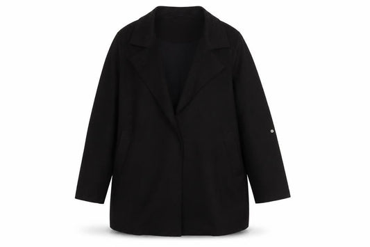 Womens UK Size XS Pull&Bear Black Overcoat