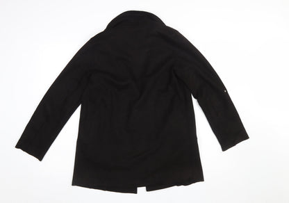 Womens UK Size XS Pull&Bear Black Overcoat