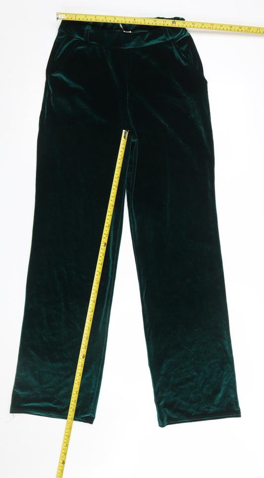 Womens UK Size S NLY Trend Regular Fit Party/Cocktail Casual Green Trousers