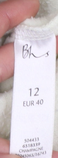 Womens UK Size 12 BHS Beige Pullover Sweatshirt