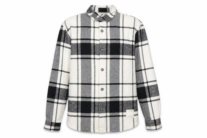 Pull & Bear Men's Black White Check Long Sleeve Button-Up Shirt L