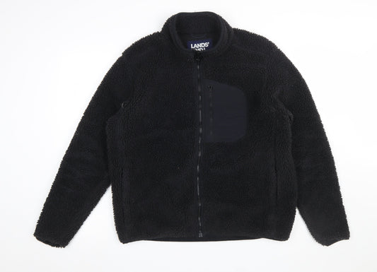 Mens UK Size L Lands' End Black Basic Jacket