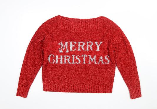 Womens UK Size S NEXT Red Pullover Jumper