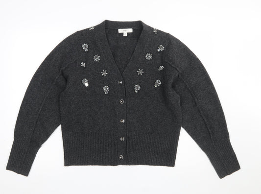 Womens UK Size M Marks and Spencer Grey Cardigan Jumper