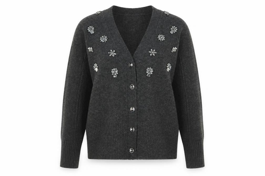 Womens UK Size M Marks and Spencer Grey Cardigan Jumper