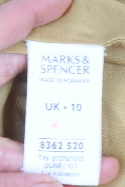 Womens UK Size 10 Marks and Spencer Beige Parka Coat